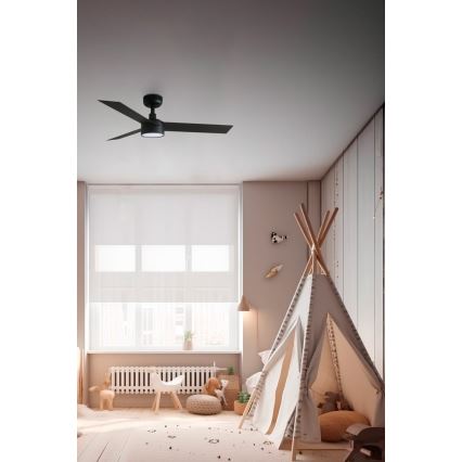 FARO 34289-1TW - LED himmennettävä kattotuuletin CRUISER S LED/18W/230V 2700/4000/6500K halkaisija 106 cm musta + kaukosäädin