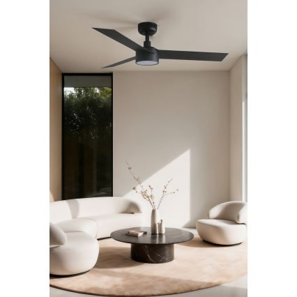 FARO 34289WT1S - himmennettävä LED-kattotuuletin CRUISER S LED/18W/230V 2700/3000/4000K Ø 106 cm musta Wi-Fi Tuya + kaukosäädin