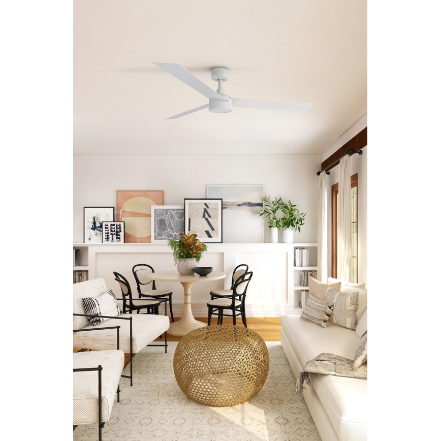 FARO 34290-1TW - LED himmennettävä CRUISER -katto- tai pylvästuulettimen LED/20W/230V 2700/4000/6500K halkaisija 132 cm valkoinen + kaukosäädin