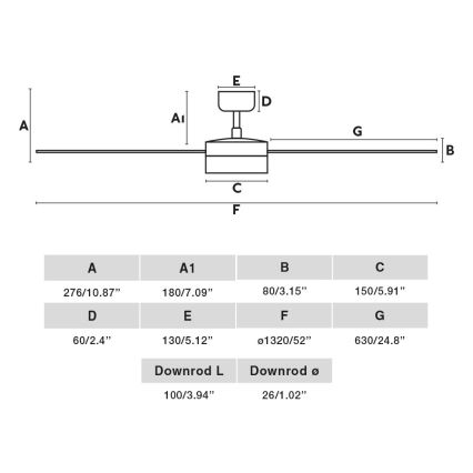FARO 34290-1TW - LED himmennettävä CRUISER -katto- tai pylvästuulettimen LED/20W/230V 2700/4000/6500K halkaisija 132 cm valkoinen + kaukosäädin