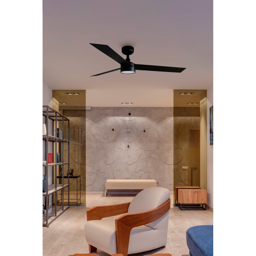 FARO 34291-1TW - LED himmennettävä kattotuuletin CRUISER LED/20W/230V 2700/4000/6500K halkaisija 132 cm musta + kaukosäädin