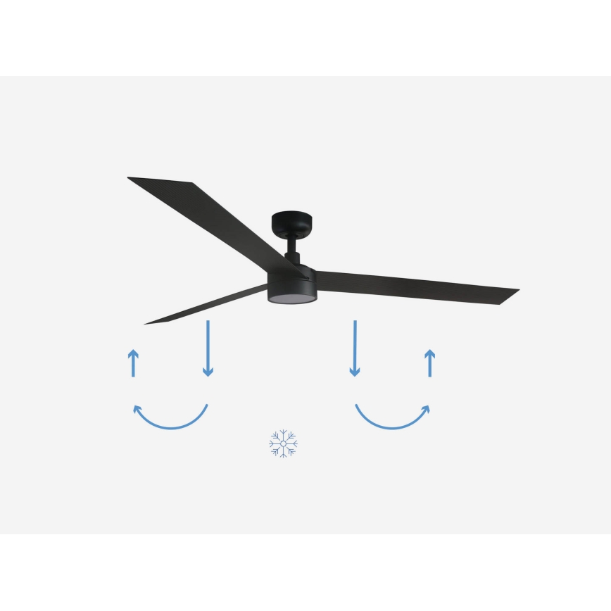 FARO 34293-1TW - LED-himennettävä kattotuuletin CRUISER XL LED/18W/230V 2700/3000/4000K halkaisija 160 cm musta + kaukosäädin