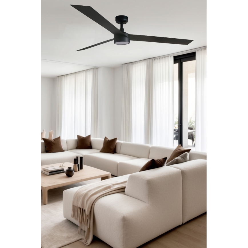 FARO 34293WT1S - himmennettävä LED-kattotuuletin CRUISER XL LED/18W/230V 2700/3000/4000K halkaisija 160 cm musta Wi-Fi Tuya + kaukosäädin