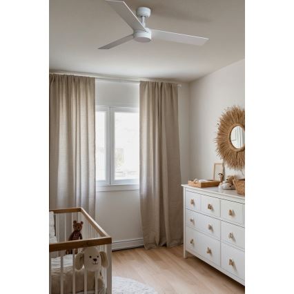 FARO 34295-1TW - LED himmennettävä kattotuuletin RUDDER S LED/18W/230V 2700/4000/6500K halkaisija 106 cm valkoinen + kaukosäädin