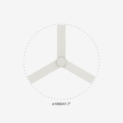FARO 34295-1TW - LED himmennettävä kattotuuletin RUDDER S LED/18W/230V 2700/4000/6500K halkaisija 106 cm valkoinen + kaukosäädin
