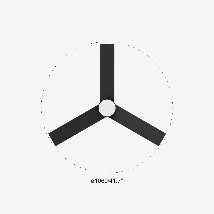 FARO 34296-1TW - LED himmennettävä kattotuuletin RUDDER S LED/18W/230V 2700/4000/6500K halkaisija 106 cm musta + kaukosäädin