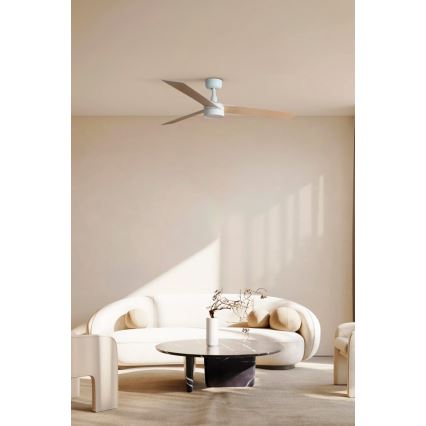 FARO 34297-1TW - Himmennettävä LED-kattotuuletin RUDDER L LED/20W/230V 2700/3000/4000K Ø 132 cm + kauko-ohjain