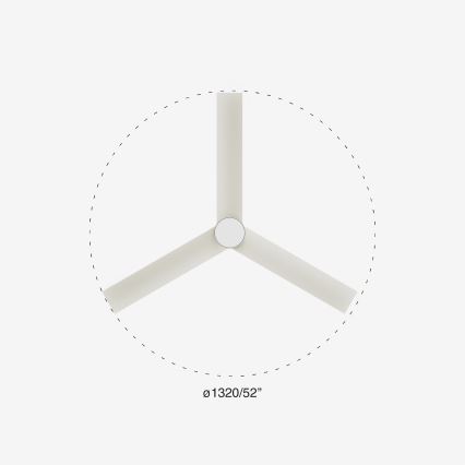 FARO 34297-1TW - Himmennettävä LED-kattotuuletin RUDDER L LED/20W/230V 2700/3000/4000K Ø 132 cm + kauko-ohjain