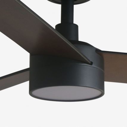 FARO 34298WT1S - Himennettävä LED-kattotuuletin RUDDER L LED/18W/230V 2700/3000/4000K halkaisija 132 cm ruskea/musta Wi-Fi Tuya + kaukosäädin