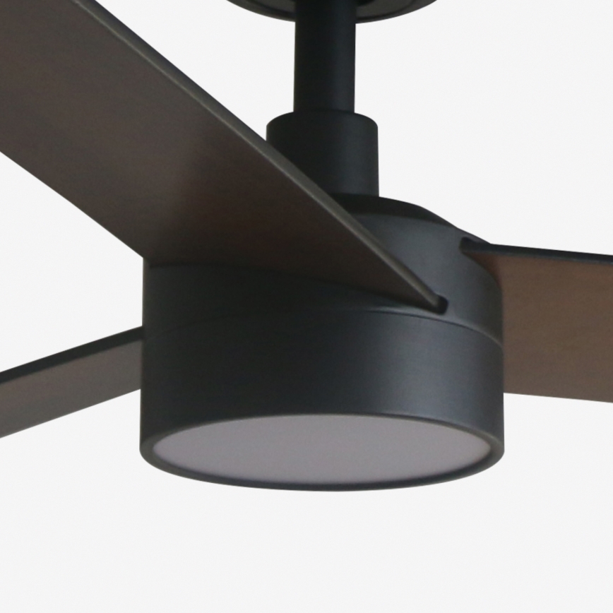 FARO 34298WT1S - Himennettävä LED-kattotuuletin RUDDER L LED/18W/230V 2700/3000/4000K halkaisija 132 cm ruskea/musta Wi-Fi Tuya + kaukosäädin