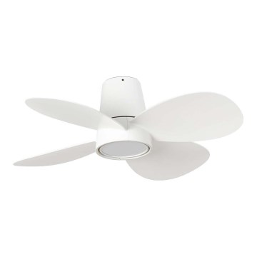 FARO 34315SWT - LED-himmennettävä kattotuuletin KLOVER S LED/20W/230V 2700/3000/4000K halkaisija 80 cm valkoinen Tuya Wi‑Fi + kaukosäädin