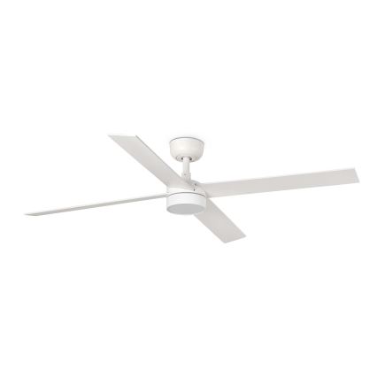 FARO 34355WT-1TW - LED-himmennettävä kattotuuletin RUDDER L LED/18W/230V 2700/4350/6000K valkoinen/beige d. 132 cm Wi-Fi Tuya + kaukosäädin