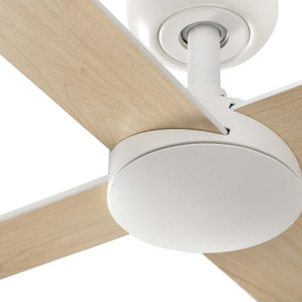 FARO 34355WT - Kattotuuletin RUDDER L valkoinen/beige halkaisija 132 cm Wi-Fi Tuya + kauko-ohjaus