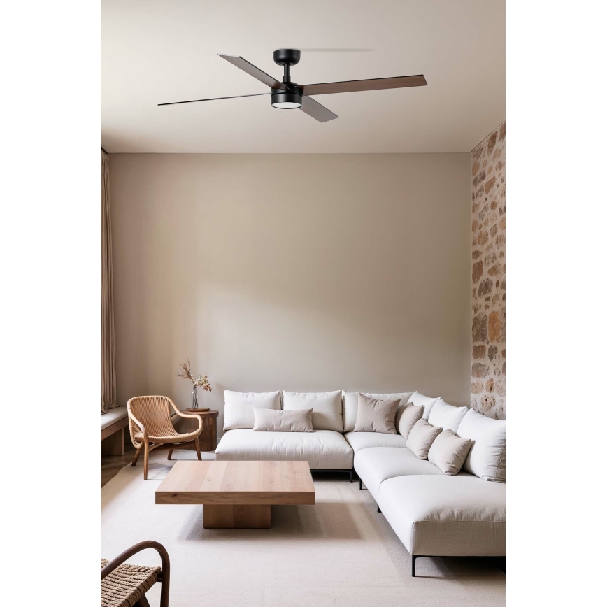 FARO 34356WT-1TW - LED himmennettävä kattovalo RUDDER L LED/18W/230V 2700/4350/6000K ruskea/musta halkaisija 132 cm Wi-Fi Tuya + kauko-ohjaus