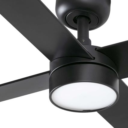 FARO 34356WT1S - LED-himennettävä kattotuuletin RUDDER L LED/18W/230V 2700/3000/4000K halkaisija 132 cm ruskea/musta Wi-Fi Tuya + kaukosäädin