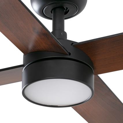 FARO 34356WT1S - LED-himennettävä kattotuuletin RUDDER L LED/18W/230V 2700/3000/4000K halkaisija 132 cm ruskea/musta Wi-Fi Tuya + kaukosäädin