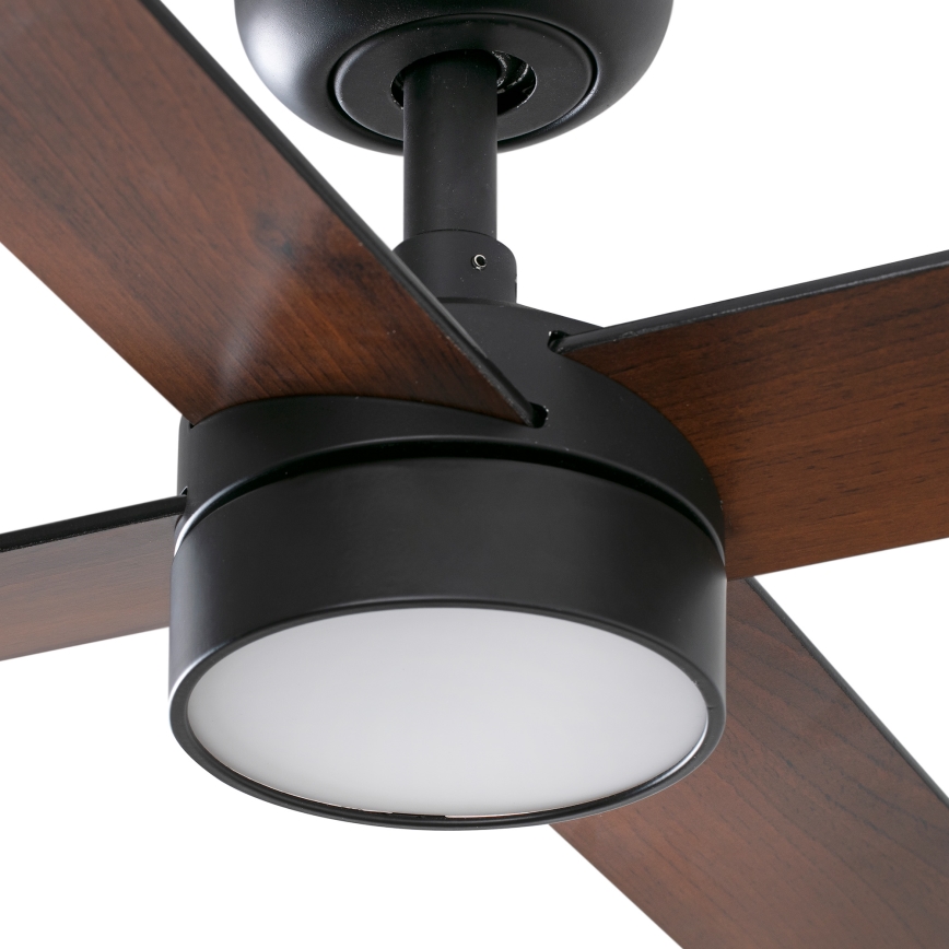 FARO 34356WT1S - LED-himennettävä kattotuuletin RUDDER L LED/18W/230V 2700/3000/4000K halkaisija 132 cm ruskea/musta Wi-Fi Tuya + kaukosäädin