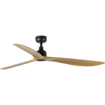 FARO 34360 - Kattotuuletin OUTWOOD L ruskea/musta halkaisija 150 cm IP44 + kauko-ohjaus