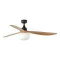 FARO 34360WT-11L - Kattotuuletin OUTWOOD L 1xE27/15W/230V ruskea/musta Ø 150 cm Wi-Fi Tuya IP44 + kauko-ohjain
