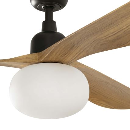 FARO 34360WT-11L - Kattotuuletin OUTWOOD L 1xE27/15W/230V ruskea/musta Ø 150 cm Wi-Fi Tuya IP44 + kauko-ohjain