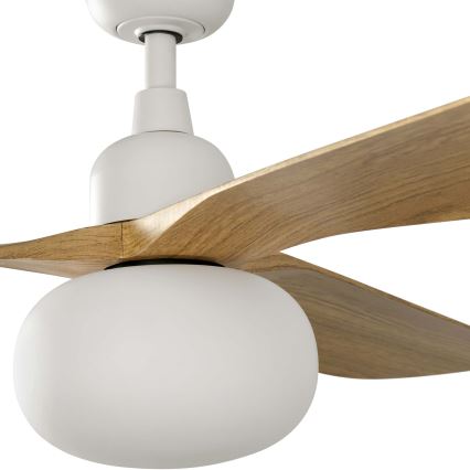 FARO 34361WT-11L - Kattotuuletin OUTWOOD L 1xE27/15W/230V ruskea/valkoinen halkaisija 150 cm Wi-Fi Tuya IP44 + kaukosäädin