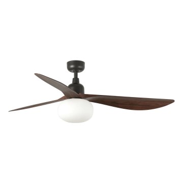 FARO 34362WT-11L - Kattotuuletin OUTWOOD L 1xE27/15W/230V ruskea/musta Ø 150 cm Wi-Fi Tuya IP44 + kaukosäädin