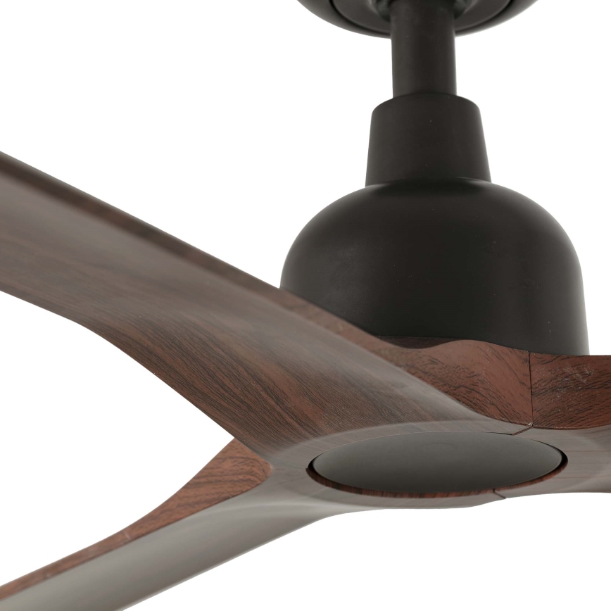 FARO 34362WT - OUTWOOD L kattotuuletin, ruskea/musta, Ø 150 cm, Wi‑Fi (Tuya), IP44 + kaukosäädin
