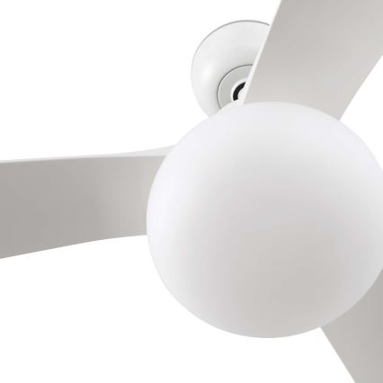 FARO 34363WT-11L - Kattotuuletin OUTWOOD L, 1xE27/15W/230V, valkoinen, halkaisija 150 cm, Tuya Wi-Fi, IP44 + kaukosäädin