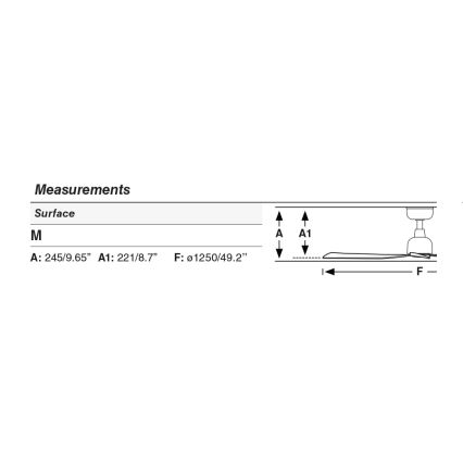 FARO 34370WT - MARINE M kattotuuletin, Ø 125 cm, ruskea/valkoinen, IP44, Wi‑Fi Tuya + kaukosäädin