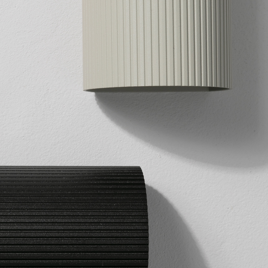 FARO 40528 - Seinävalaisin SOLE 1xGU10/8W/230V harmaa aallotettu pyöreä