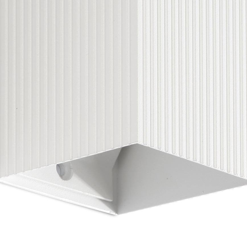 FARO 40534 - Seinävalaisin SOLE 1xGU10/8W/230V valkoinen aallotettu kulmikas