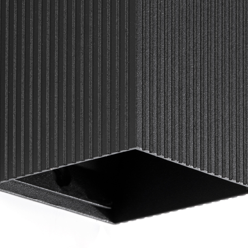 FARO 40535 - Seinävalaisin SOLE 1xGU10/8W/230V musta aallotettu kulmikas