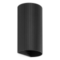 FARO 40543 - Seinävalaisin SOLE 2xGU10/8W/230V musta aallotettu pyöreä