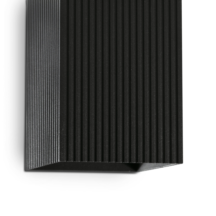 FARO 40566 - Seinävalaisin SOLE 2xGU10/8W/230V musta aallotettu kulmikas