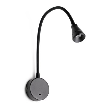 FARO 41030 - LED joustava lukuvalo BEL LED/3W/230V musta