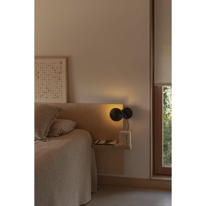 FARO 56100 - Pöytävalaisin pidikkeellä 2in1 BELA 1xE27/15W/230V musta