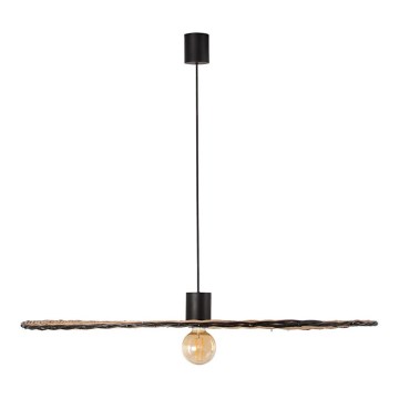 FARO 68590-70 - Kattokruunu johdossa COSTAS 1xE27/15W/230V d. 100 cm musta/rottinki