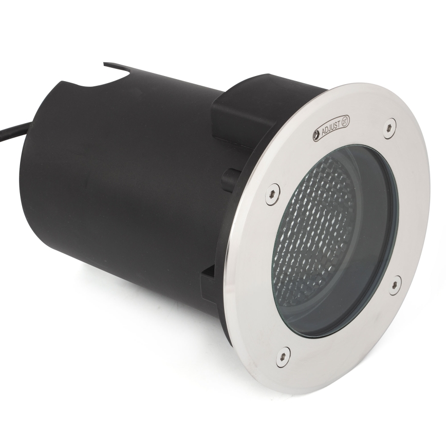 FARO 70310 - GEISER maahan upotettava, ajoneuvojen kuormitusta kestävä ulkovalaisin 1xGU10/8W/230V IK08 IP67, ruostumaton teräs