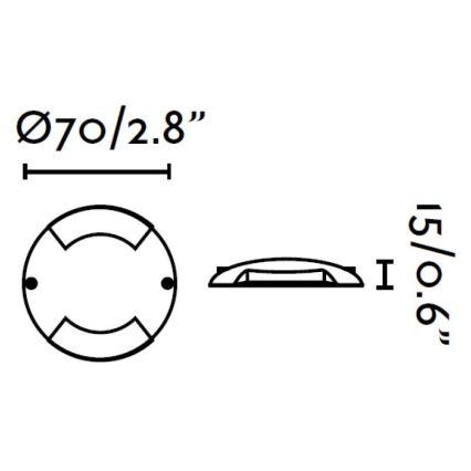 FARO 70547 - LED-ulkovalaisin upotettava KEENAN LED/0,8 W/12V IP67