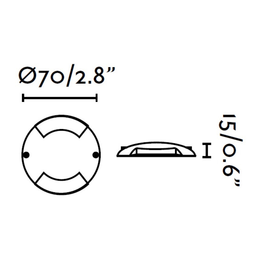FARO 70547 - LED-ulkovalaisin upotettava KEENAN LED/0,8 W/12V IP67