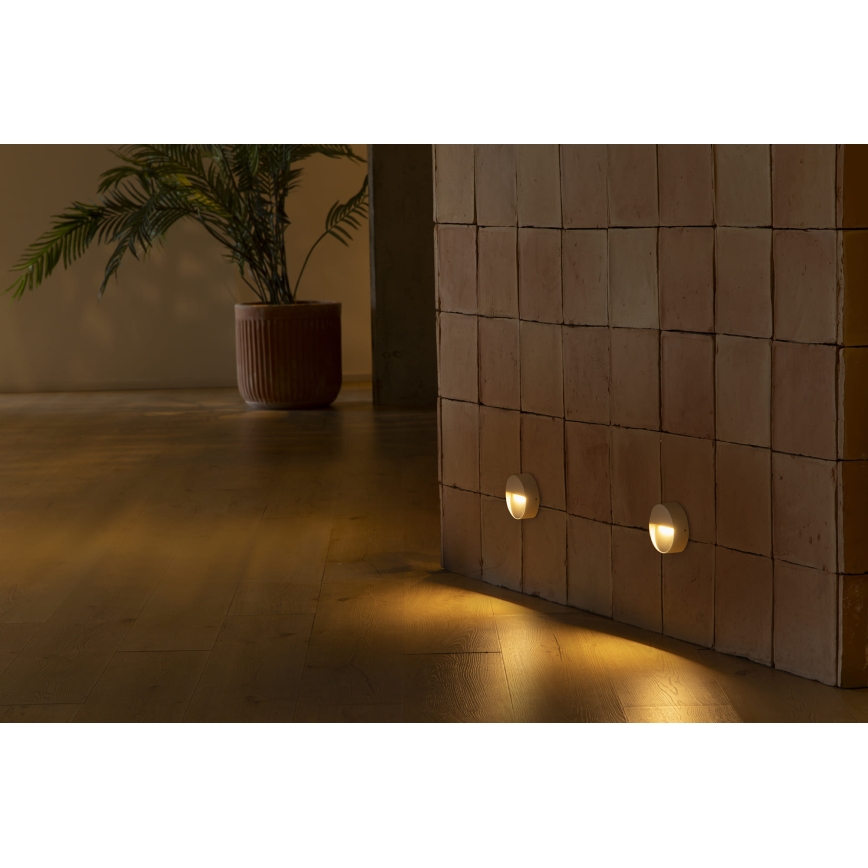 FARO 71961 - DUNE portaiden LED-valaisin LED/3W/230V 2200/2700/3200/4000K IP65 valkoinen, pyöreä