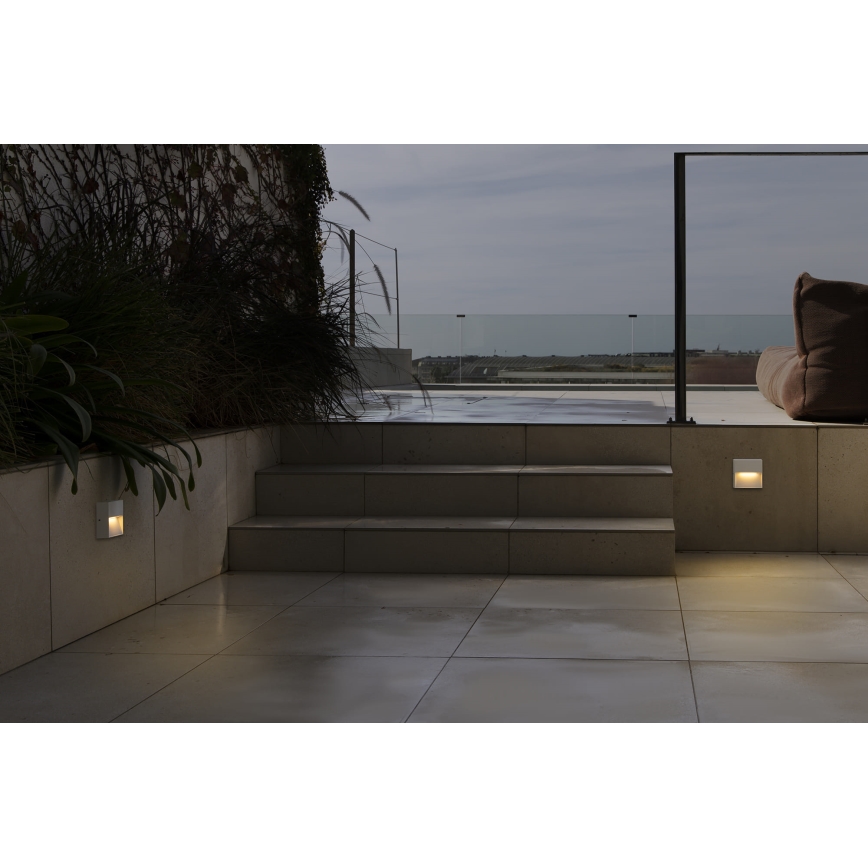 FARO 71964 - DUNE LED-porrasvalaisin LED/3W/230V 2200/2700/3200/4000K IP65 valkoinen neliö