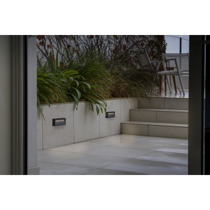 FARO 71966 - LED-porrasvalaisin DUNE LED/6W/230V 2200/2700/3200/4000K IP65 antrasiitti suorakulmio