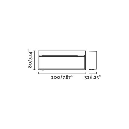 FARO 71966 - LED-porrasvalaisin DUNE LED/6W/230V 2200/2700/3200/4000K IP65 antrasiitti suorakulmio
