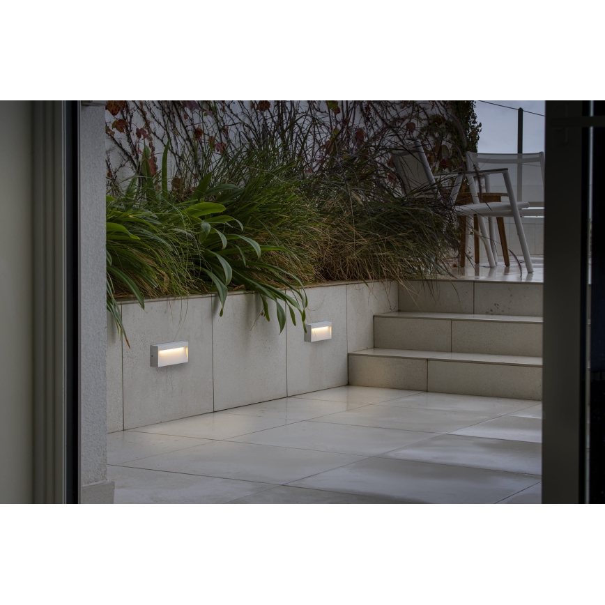FARO 71967 - LED-portaikkovalaisin DUNE LED/6W/230V 2200/2700/3200/4000K IP65 valkoinen, suorakulmainen