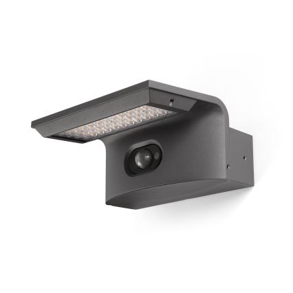 FARO 74456 - LUMA LED-aurinkokäyttöinen seinävalaisin anturilla LED/5W/3,7/230V IP65 antrasiitti