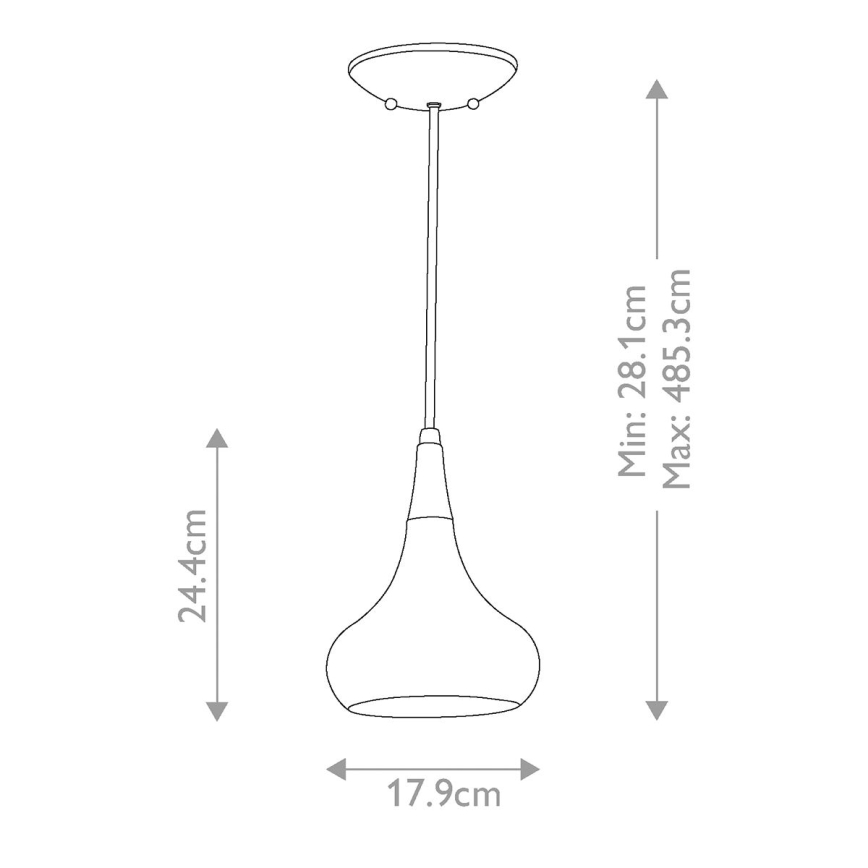 Feiss - BESO-riippuvalaisin johdolla 1xE27/60W/230V mattakromi/musta