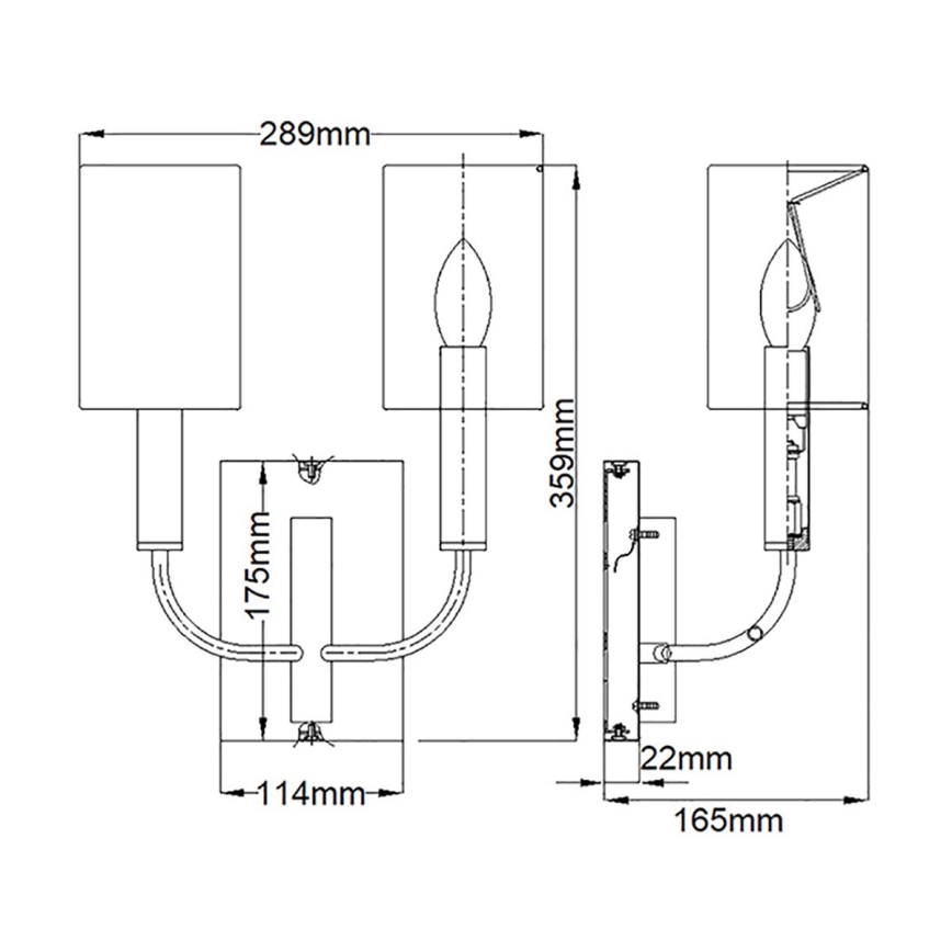 Feiss - Seinävalaisin BRIANNA 2xE14/60W/230V