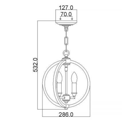 Feiss - Kattokruunu ketjussa CORINNE 3xE14/60W/230V