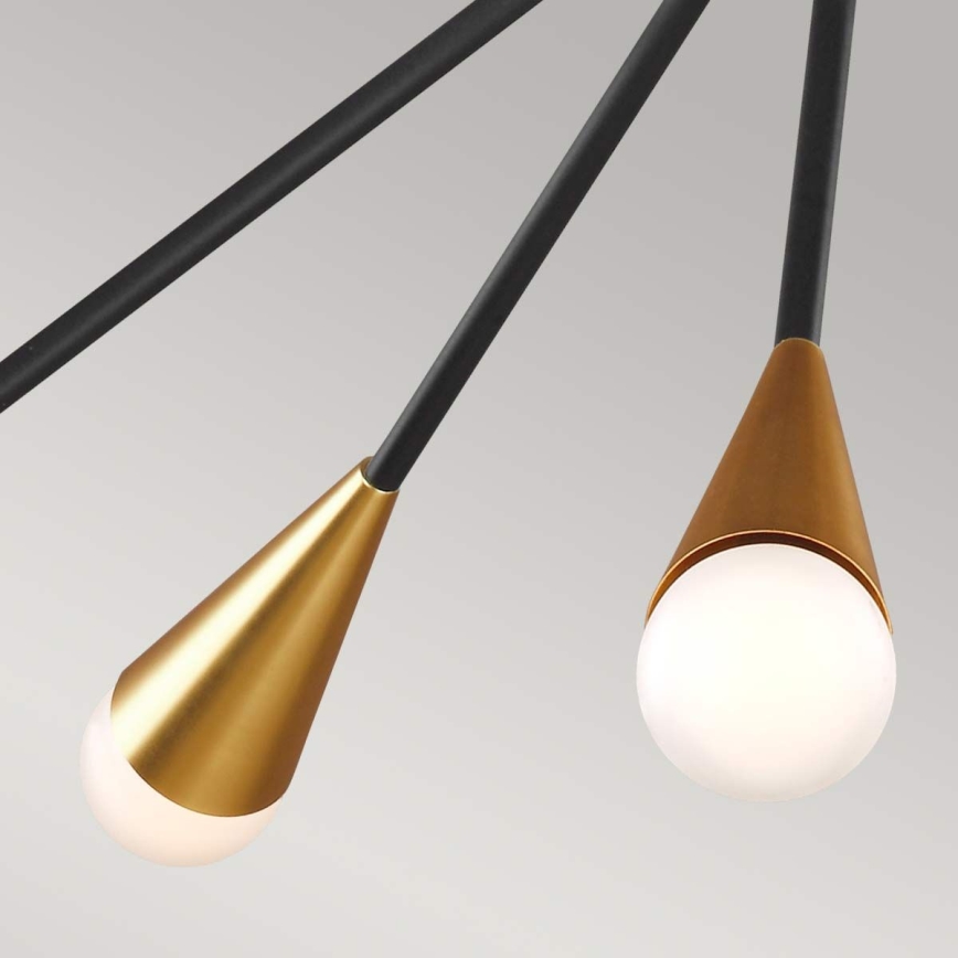 Feiss - LED-riipuskattokruunu JAX 10xG9/3W/230V musta/kulta